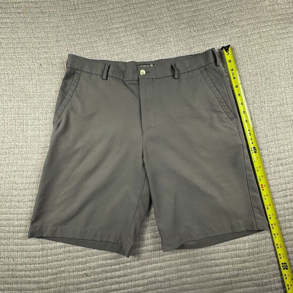 Peter Millar Crown Sport Shorts Salem Mens 34 Gray Performance Stretch Golf - Picture 2 of 8